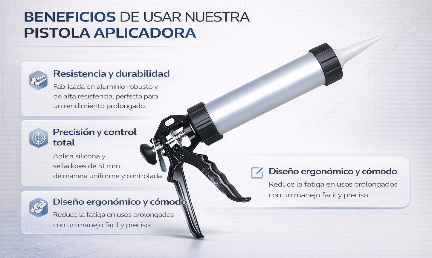 Pistola aplicadora 15” aluminio